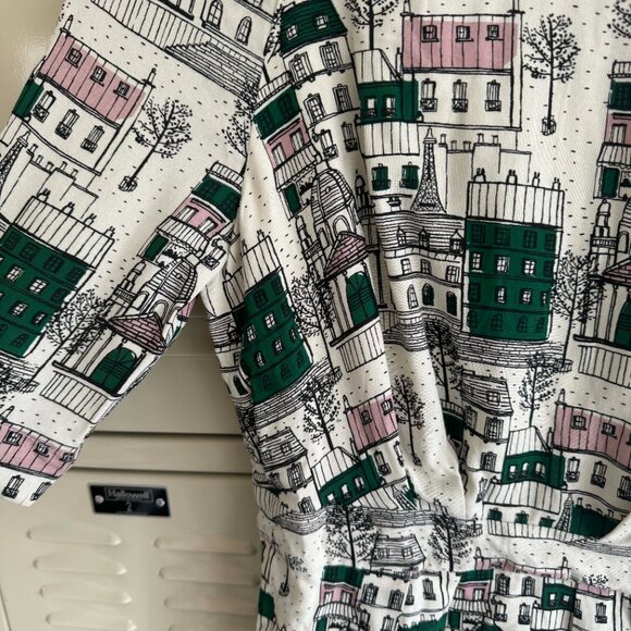 Emily and Fin Historic Paris Print Dress NWT Vintage Style SZ SM - Picture 6 of 9